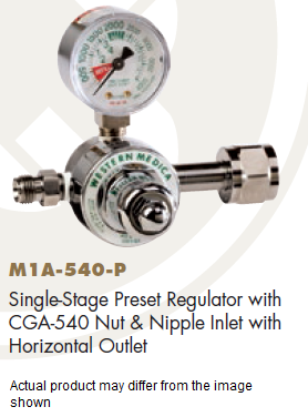 Oxygen 3,000 Psi M1 Series Preset Pressure Gauge Regulators Cga540 Nut/Nipple 